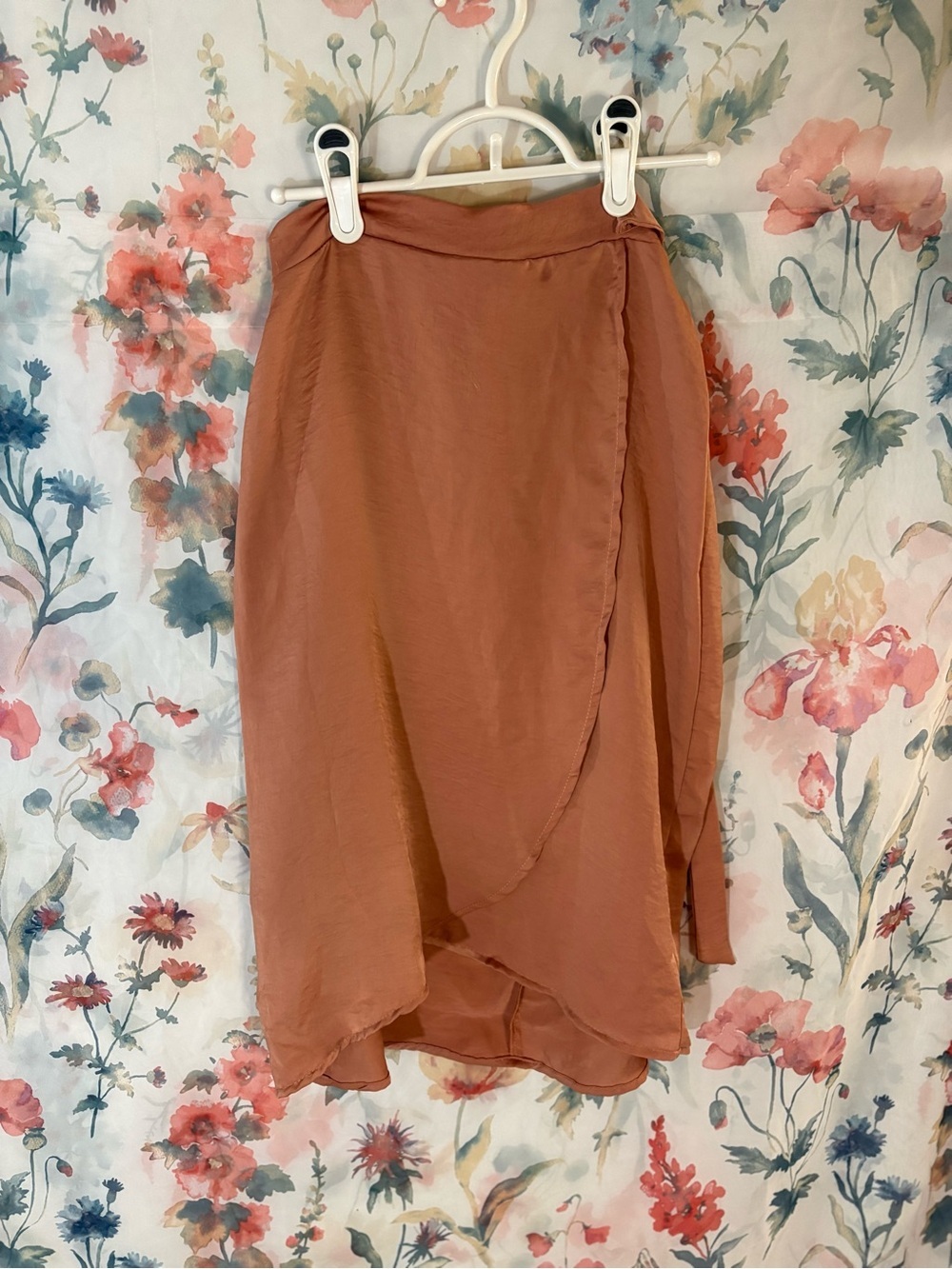 Vintage Charlotte Russe Rusty Rose Wrap Midi Skirt